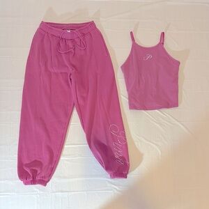PINK Victoria's Secret Rose Pink rhinestone Tank and Joggers